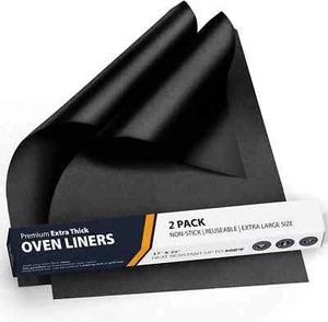 Revestimientos de horno para parte inferior del horno - Paquete de 2 tapetes grandes de alta resistencia, 17”X25” antiadherentes - Imagen 1 de 7