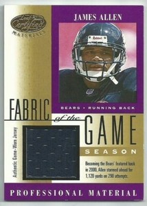 2001 Certified Materials James Allen Pro Mat Fabric of the Game Jersey #/290 123