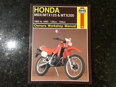 HONDA MBX/MTX125 & MTX200 1983 a 1993 MANUAL DE REPARO DE SERVIÇO POR HAYNES - Imagem 1 de 4