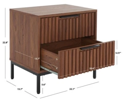 Safavieh LYLIA 2 DRAWER NIGHTSTAND,降价 2172754109 NST9605A — 第 1/4 张图片