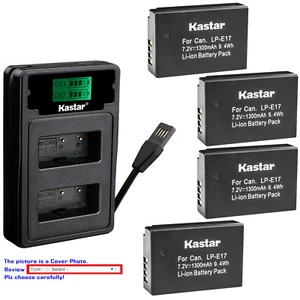 Kastar Battery LZD2 USB Charger for Canon LP-E17 LC-E17 & Canon EOS M5 Camera - Picture 1 of 11
