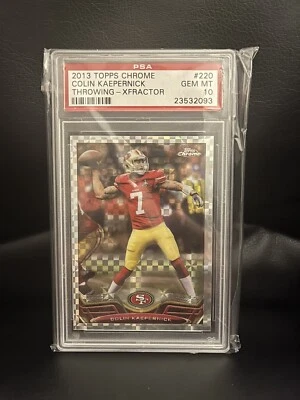 2013 TOPPS Chrome Colin Kaepernick Throwing-Xfractor PSA GEM MT 10 - Image 1 of 2