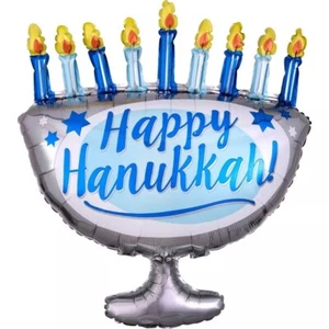 NEW Anagram Happy Hanukkah! Supershape Foil Balloon 26” x 29” - Picture 1 of 4