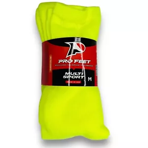 Pro Feet Multi Sport Socks Neon Yellow Lime Boys Girls Size M 1 Pair NWT - Picture 1 of 2