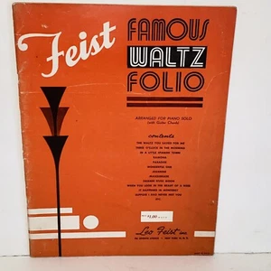 Vintage 1936 Feist Famous Waltz Folio Piano Solo Sheet Music Songbook - Picture 1 of 14
