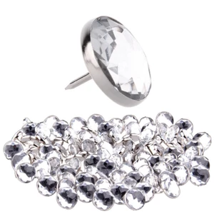 Crystal Diamond Diamante Buttons Nail Back UPHOLSTERY Sofa Chair Headboard 22 mm - Picture 1 of 8