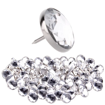 Crystal Diamond Diamante Buttons Nail Back UPHOLSTERY Sofa Chair Headboard 22 mm - Image 1 of 4