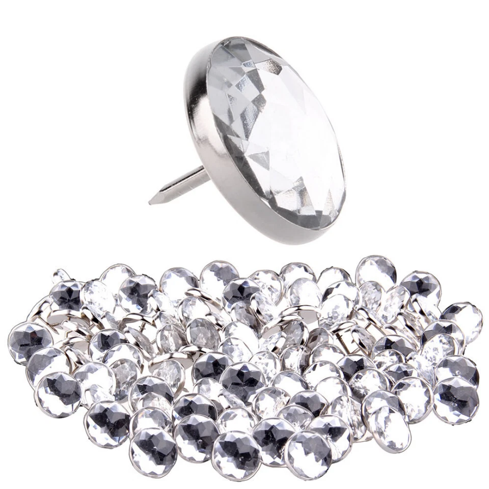 Crystal Diamond Diamante Buttons Nail Back UPHOLSTERY Sofa Chair Headboard 22 mm - Image 1 of 4