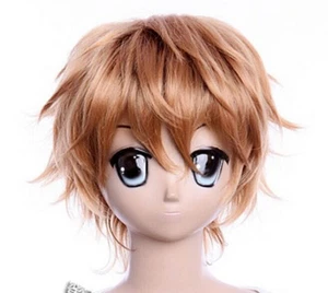 W-294 Shiki Toru Muto blond braun 32cm kurz Cosplay Perücke Wig Anime Manga - Bild 1 von 5