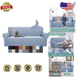 Modern Checkered Pet-Proof Sofa Cover - High Stretch Elastic for Large Couches - Picture 1 of 10