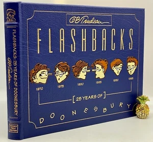 ✍️SIGNED 1ST FLASHBACKS DOONESBURY Cartoons Easton Press Collectors Edition RARE - Picture 1 of 12