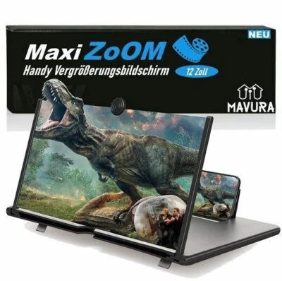 MAXIZOOM Handy 3D Bildschirm Lupe Smartphone Vergrößerungslupe Projektor 12" - Bild 1 von 4
