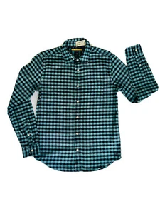 Camicia uomo Prince & Fox in flanella con bottoni blu a quadri taglia S - Foto 1 di 7