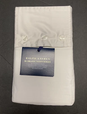New Ralph Lauren Pillowcases Organic Sateen Border Standard Parchment 624 TC - Изображение 1 из 4