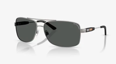 Gafas de sol rectangulares BURBERRY BE3074 Gunmetal para hombre gafas de diseñador de lujo Foto 1 de 4