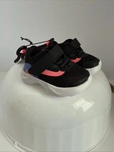 Athletic Works Baby Mädchen Turnschuhe schwarz/pink/lila Mesh Halbschuhe Größe 2 - Bild 1 von 8