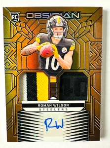 2024 Panini Obsidian Roman Wilson AUTO Jersey PATCH Laundry Tag RC #3/10 GOLD! - Picture 1 of 3