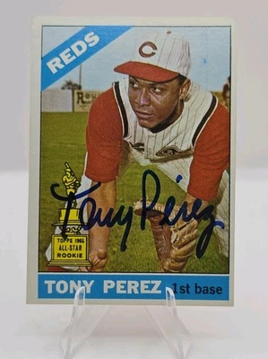 1966 TONY PEREZ- TOPPS #72 (COPA DE NOVATO- AUTOMÁTICO) -VERMELHOS-BELO CARTÃO E AUTO EM NEGRITO - Imagem 1 de 4