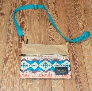Pendleton Los Lunas Canopy Canvas Sacoche Crossbody Bag Multicolor Logo Aztec - Picture 1 of 15