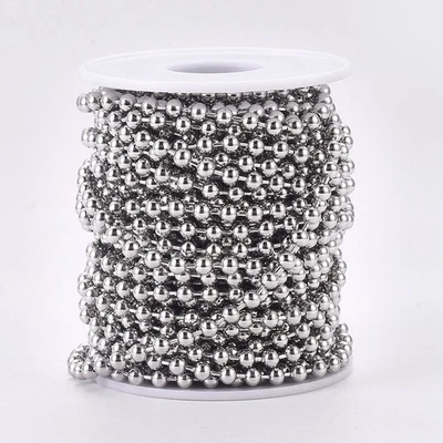 10m Stainless Steel Ball Chains 4mm with Spool Soldered LInk for Jewelry Making - Image 1 of 4