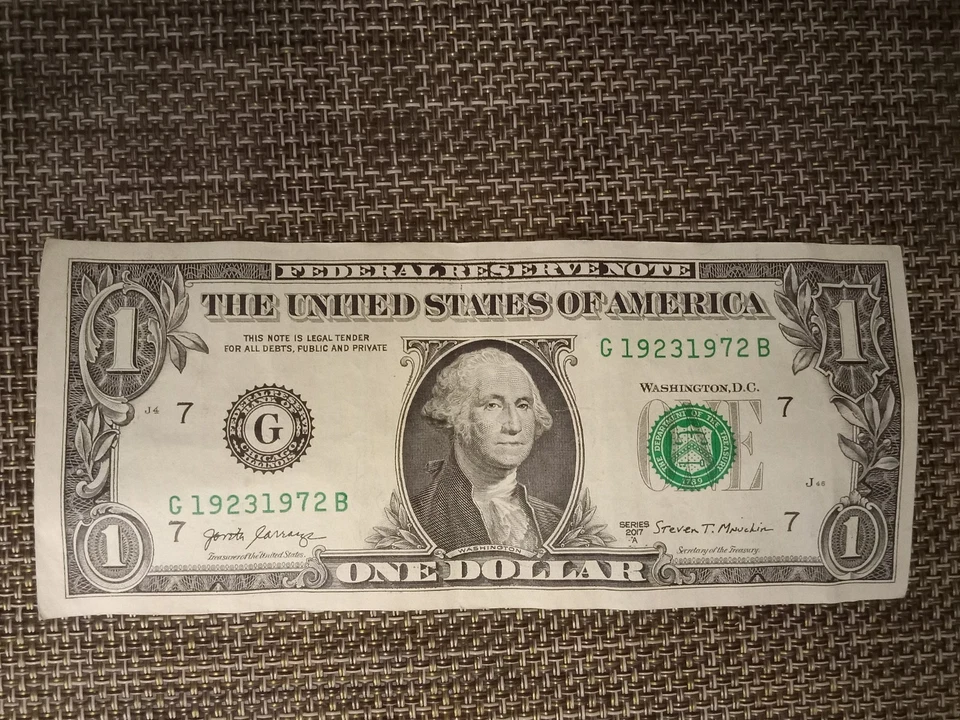 2007 A Washington Dollar Double Date Serial 1923 1972 Fancy $1 Banknote - Image 1 of 4