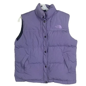 Vintage North Face Nuptse Vest Women’s Medium Puffer Down Fill Light Purple - Picture 1 of 10