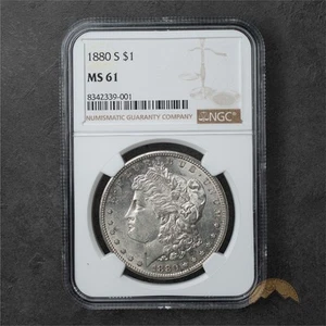 1880-S Morgan Silver Dollar $1 - NGC MS61 - San Francisco - Picture 1 of 2