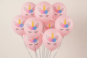 10 Stück Rosa Einhorn 12 Zoll Latex Ballon Celebrations - Bild 1 von 2