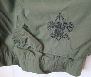 Boy Scout Uniform Activity Shorts Khaki Green Nylon Youth L BSA Cargo Pockets - Picture 1 of 7