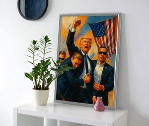 Poster o tela Donald Trump Shot - Donald Trump Shooting Wall Art Painting - Foto 1 di 4