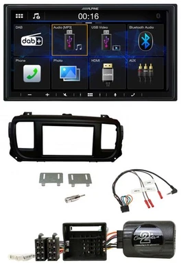 Alpine Bluetooth 2DIN Lenkrad DAB USB Autoradio für Toyota Proace Citroen Jumpy - Bild 1 von 4
