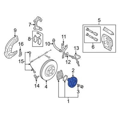For Audi S6 2007-2011 Audi 4F0501652A Front Wheel Hub Foto 1 de 2