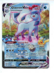2021 Pokemon Glaceon VMAX Sword & Shield Evolving Skies 209/203 - Imagen 1 de 2