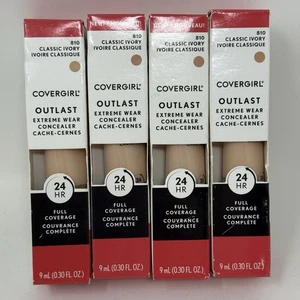 4 x Covergirl Outlast Extreme Wear Concealer 810 Classic Ivory Full Coverage - Picture 1 of 7