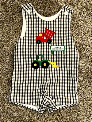 VTG Kelly’s Kids Construction Jon Jon/Shortall/Romper 4T - Image 1 of 4