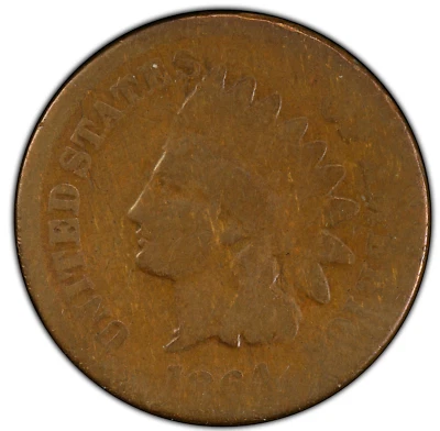 1864 GRADED G-04 w/L on RIBBON 100degs. CW ROTATED DIES IN A PCGS GOLD LABEL - Image 1 of 4