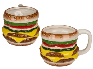 NEUHEIT KÄSE BURGER GEFORMT 3D KAFFEETASSE TEETASSE GESCHENK HAMBURGER FAST FOOD - Bild 1 von 1