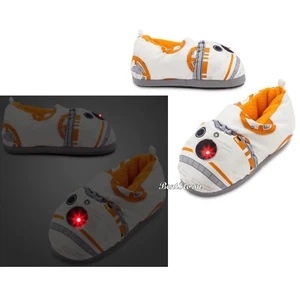 STAR WARS BB-8 Droid LIGHT UP Plush KIDS SLIPPERS HOUSE Shoes Disney Store NWT - Picture 1 of 3