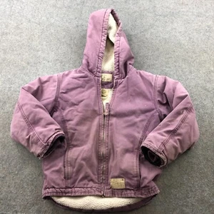 Schmidt Jacket Girls Small Pink Solid Coat Hooded Canvas Workwear * - Picture 1 of 14