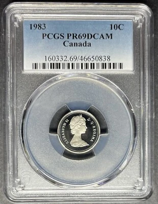 1983 Canada Ten Cents PCGS PR-69 DCAM, Buy 3 Items, Get $5 Off!! - Image 1 of 2