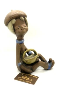 California Stoneware by Suzi Acorn Hut Mädchen Korb braun Handarbeit Artware MCM - Bild 1 von 8