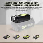 New Upgrade OP403A Charger for Ryobi 40V Battery with USB+Type-C Port+LED Light