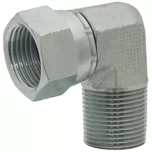 Adaptador de codo JIC 6 hembra giratorio x 1/2" NPT macho 90 grados 9-6501-6-8 - Imagen 1 de 2