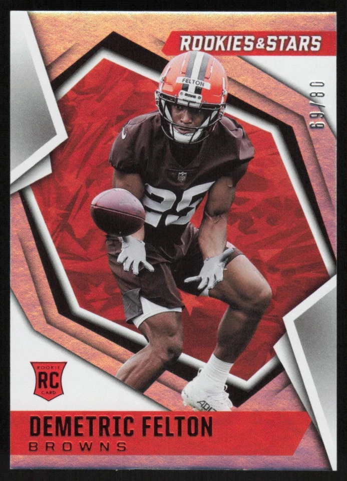 Demetric Felton 2021 Panini Rookie & Stars # 191 RC Longevity 69/80 Cleveland Br - Image 1 of 2