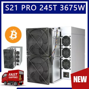 NEW Bitmain S21 Pro 345Th 3675W Bitcoin Miner Asic Miner With PSU & Warranty - Picture 1 of 4