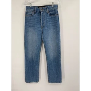 Pantalones de mezclilla Veronica barba Daniela pierna recta tobillo tiro alto azul talla 27 - Imagen 1 de 8