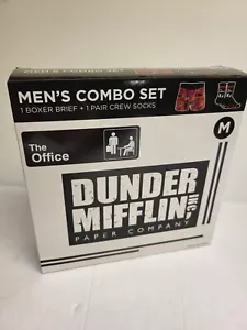 DUNDER MIFFLIN The Office Boxers Briefs & 1 pair of Crew Sock Size Medium -NEW! - Picture 1 of 4