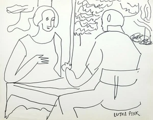 Lutka Pink - Drawing Original - Felt - Conversation 22 - Picture 1 of 2