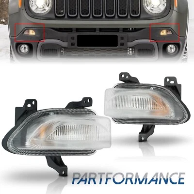Pair Front Park DRL Turn Signal Lights For 2015-2018 Jeep Renegade Left & Right - Image 1 of 4