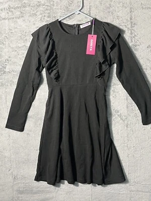 Nuevo con etiquetas Vestido Gorlya Negro Corte y Cuello Acampanado para Niñas / 13-14 años Foto 1 de 4